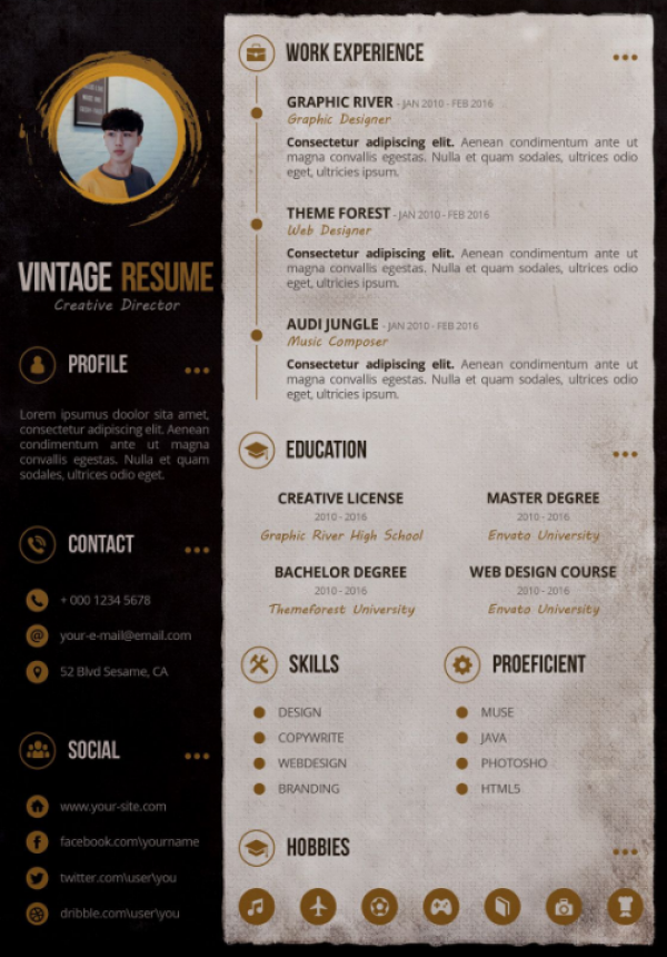 Desain CV Vintage